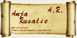 Anja Rusalić vizit kartica